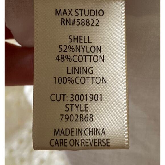 Max Studio Peasant Long Sleeve Dress Crochet Boho Size XS Prairie Cottagecore - Picture 8 of 10